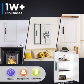 Grimtron Wall Safe silent mode mutes keypad sounds for quiet operation.