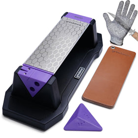 Grindance 3-Sided Diamond Sharpening Stone with mixed grit for repair, sharpening, and polishing.