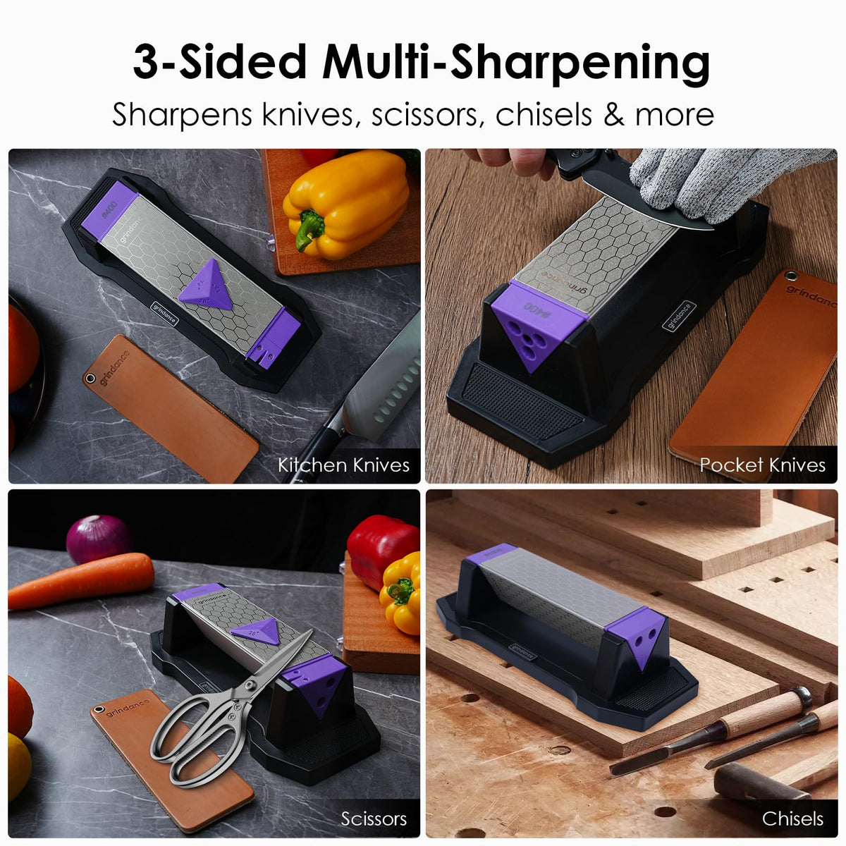 Grindance compact, portable sharpening kit for on-the-go maintenance.