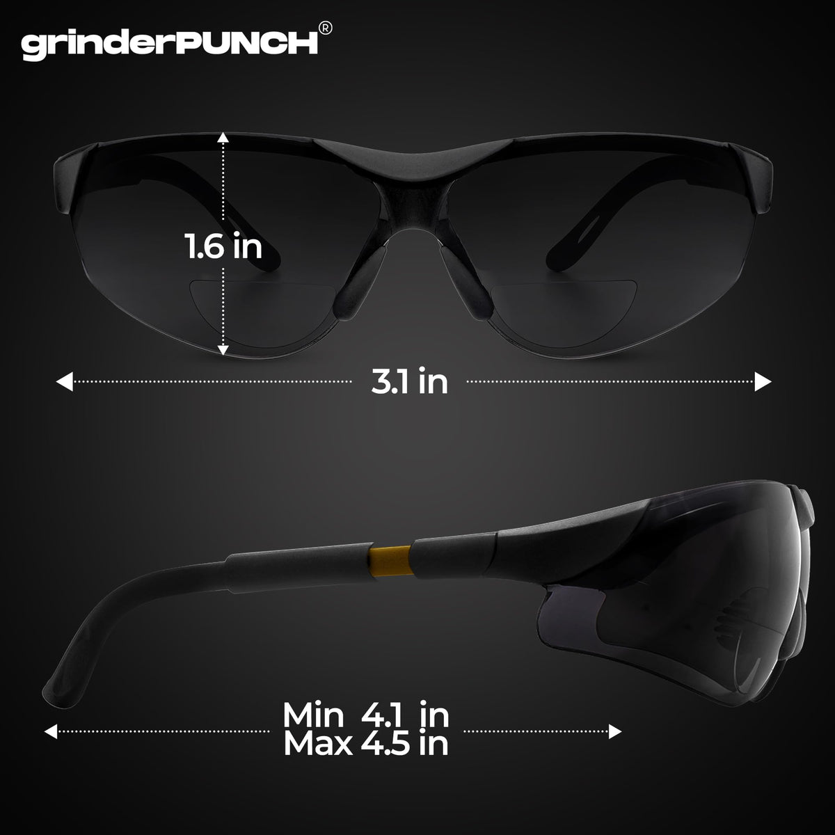 grinderpunch adjustable temples and nose pad fit comfortably all day