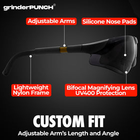 grinderpunch uv400 eye protection blocks UVA and UVB for outdoor indoor use