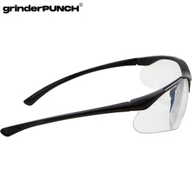 GrinderPUNCH UV400 lenses safety glasses provide full-spectrum protection for indoor and outdoor use.