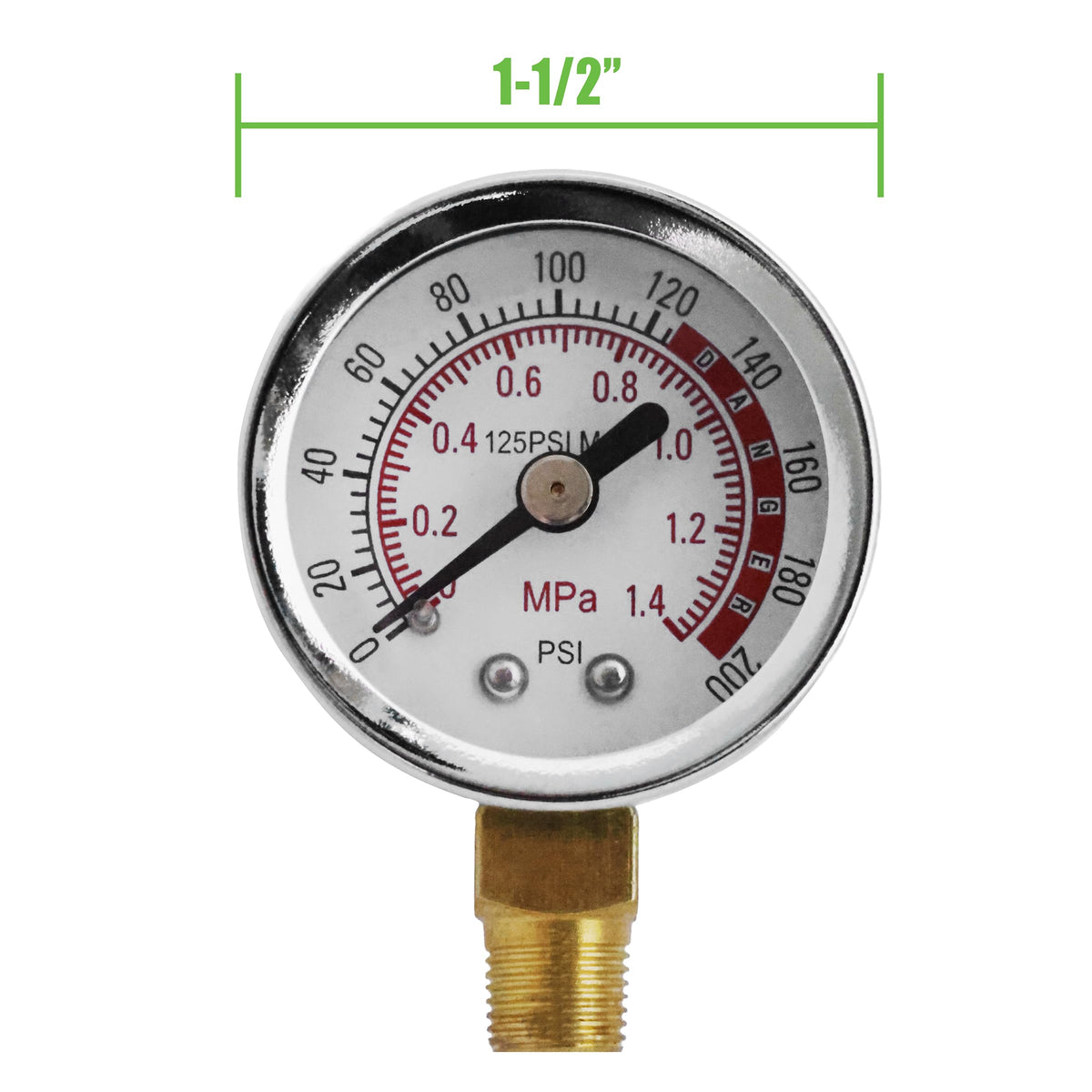 Grip Air Tank Assembly Kit gauge shows PSI and MPa for easy monitoring.