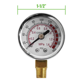 Grip Air Tank Assembly Kit gauge shows PSI and MPa for easy monitoring.
