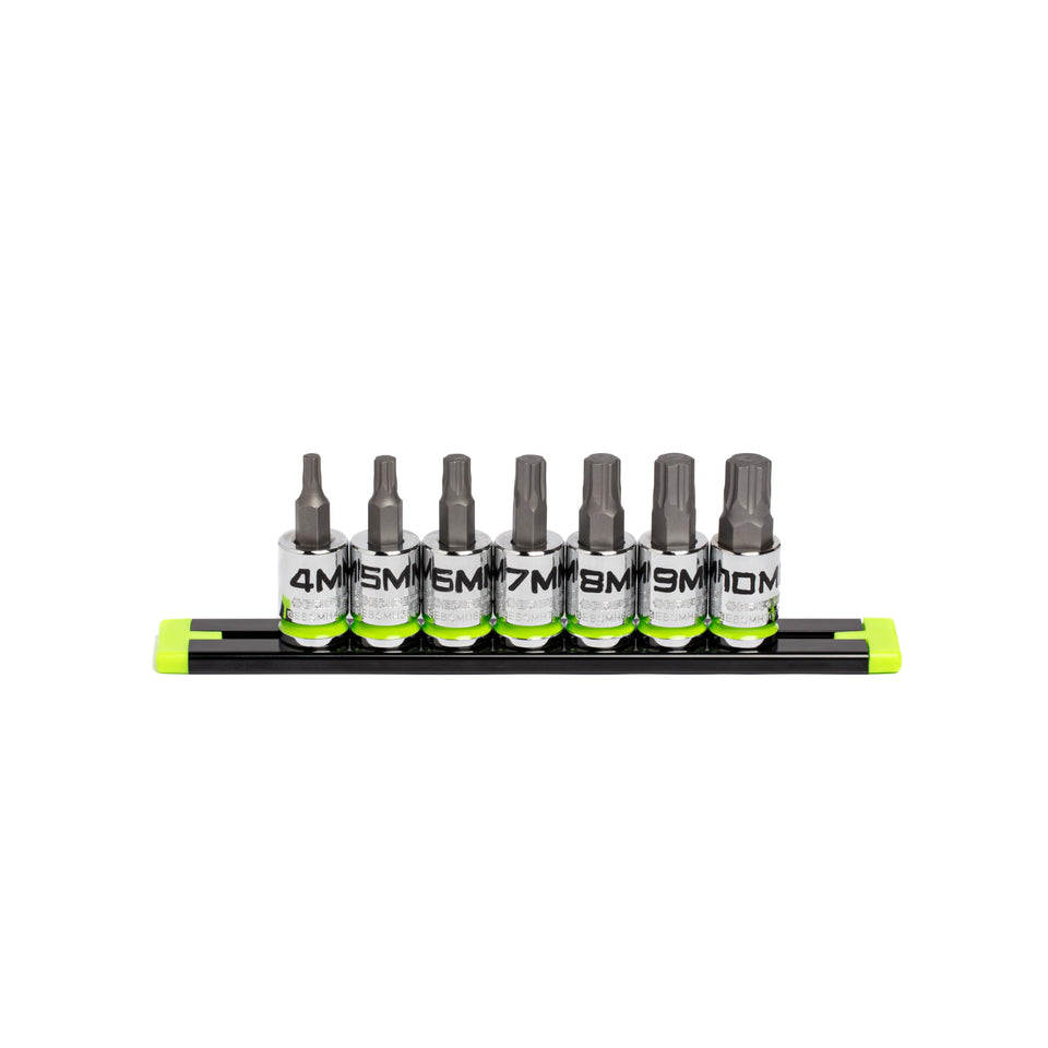 Grip Edge hex bit socket set on premium rail for quick access