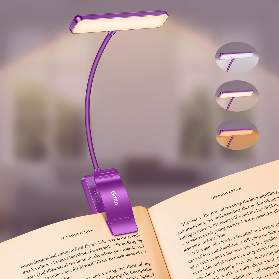 Gritin 19 LED book light head offers broad pages illumination