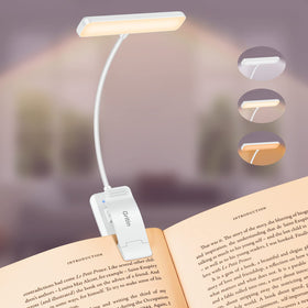 Gritin 19 LED rechargeable book light head delivers wide, even illumination for reading in bed.
