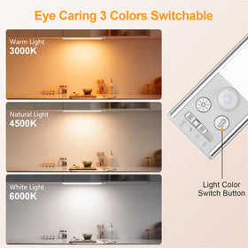 Three color temperatures offer warm to cool ambiance.