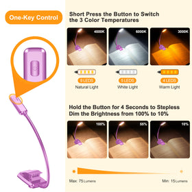 Gritin clip-on light showing 360-degree neck adjustment for precise beam.