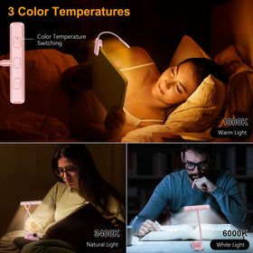 Gritin amber-mixed-white 3-color modes for cozy or bright reading.