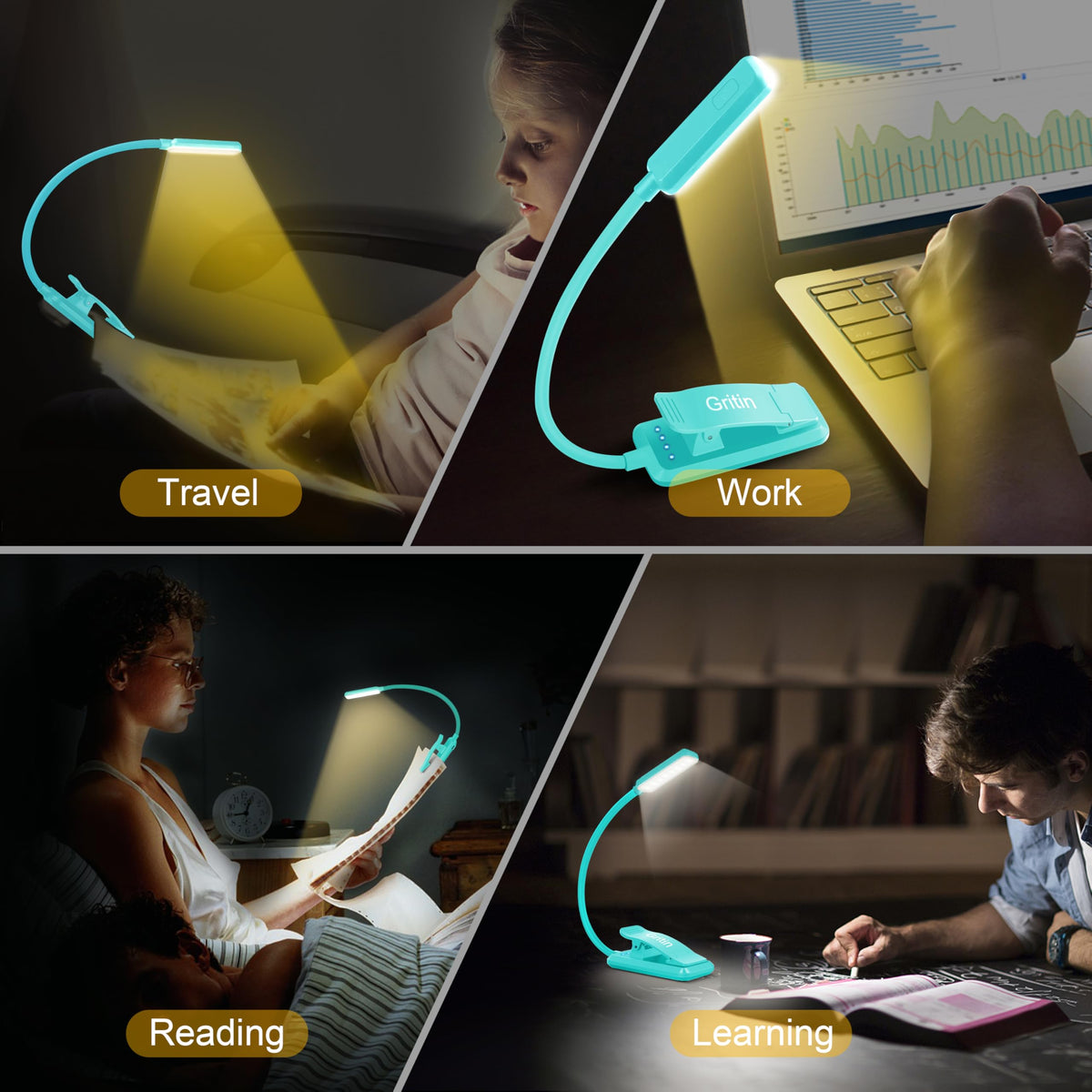Gritin anti-slip clip securely attaching to a book