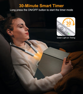 Gritin Book Light shows a 30-minute timer for mindful use.