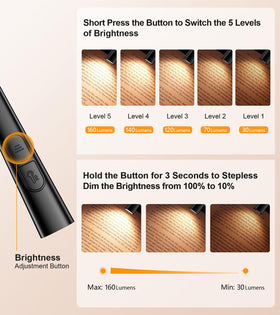 Gritin Book Light amber 2000K creates a cozy night-time ambiance.