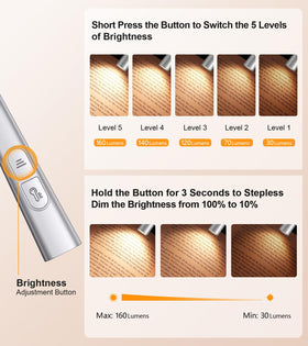 Gritin Book Light in amber 2000K creates a cozy reading atmosphere.