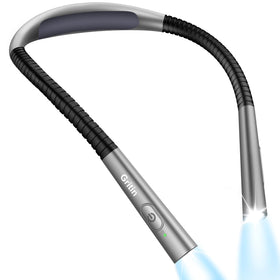 Gritin Book Light worn around the neck for hands-free nighttime reading.