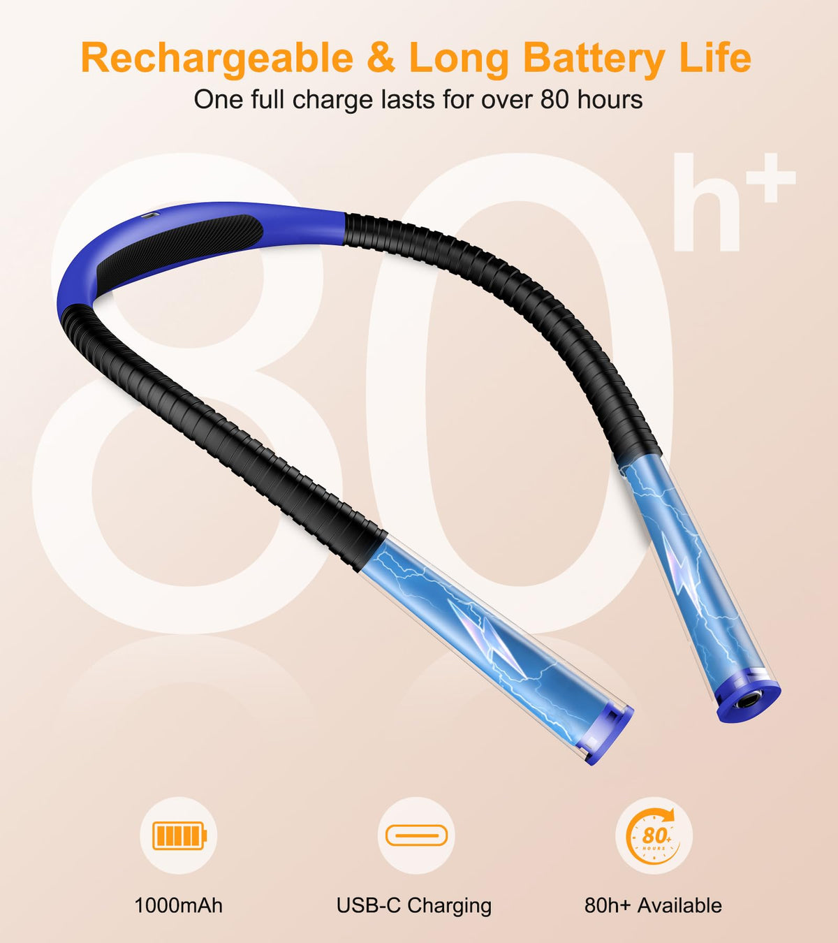 Gritin Book Light ergonomic neck design for hands-free use