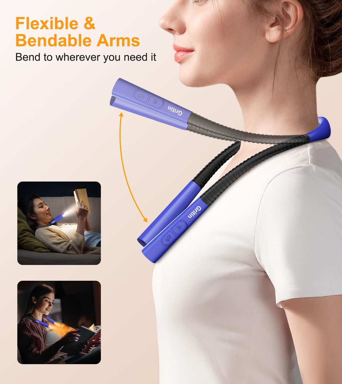 Gritin Book Light 30-minute timer for auto-off convenience