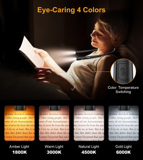 Gritin Book Light warm white 3000K is perfect for early evenings reading.