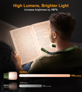 Gritin Book Light white 6000K for bright, task-focused reading