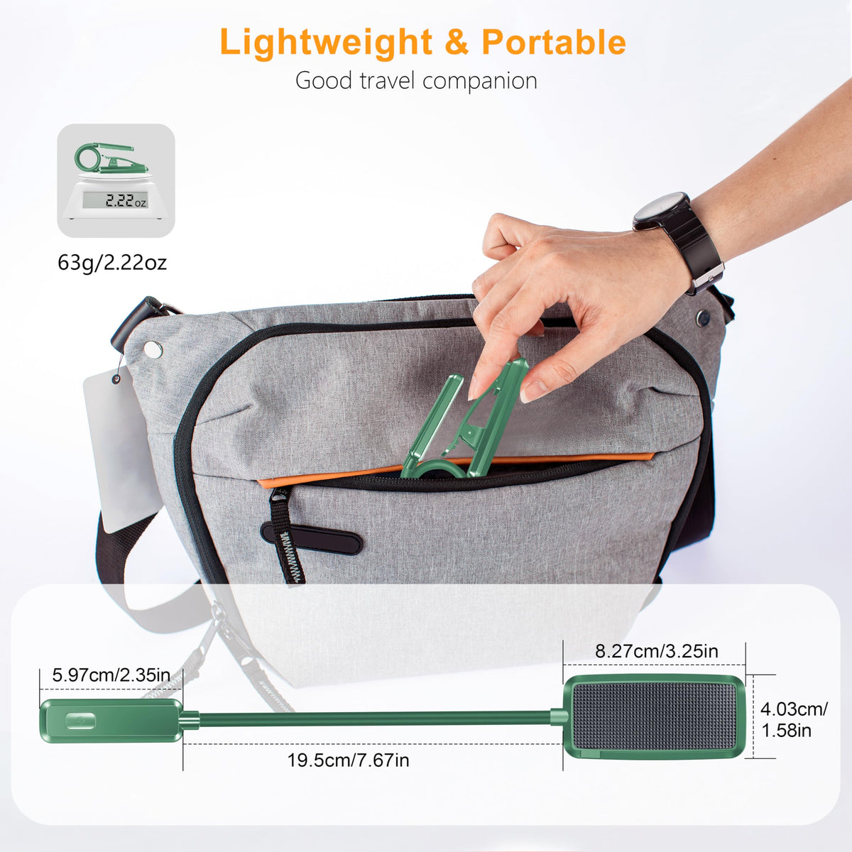 Gritin compact design fits easily in a small bag