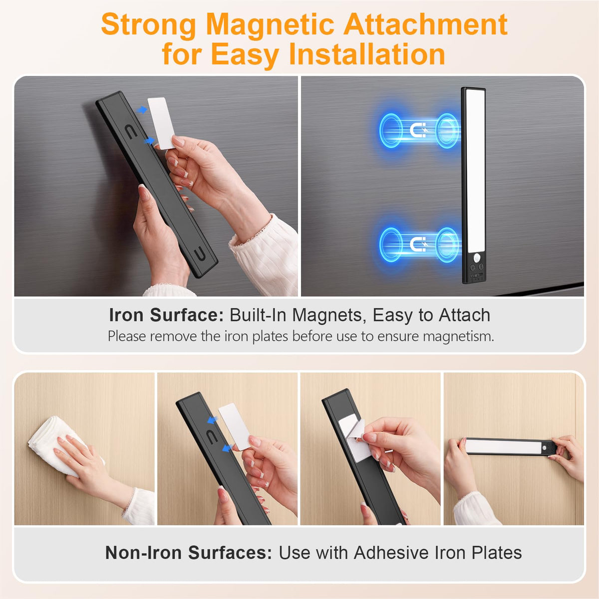 Gritin lighting ideal for kitchens, closets, pantries, and stairways.