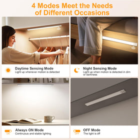 Motion sensor detects up to 120 degrees and 10 ft.