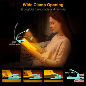 Gritin portable clip-on light ideal for bed, couch, and travel reading