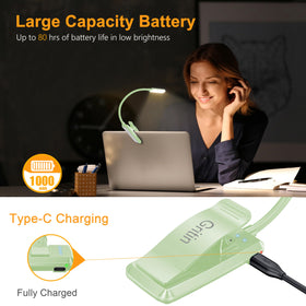 Gritin stepless dimming lets you adjust brightness precisely for your reading needs.