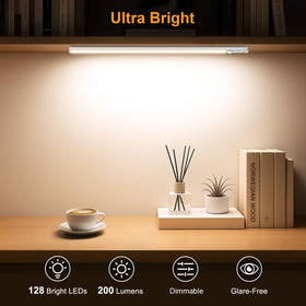 USB-C rechargeable cabinet light provides long-lasting power.