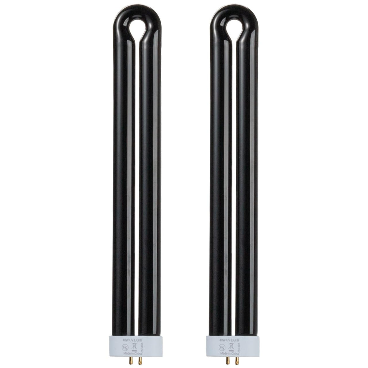 GRONGU 40W black light bulb front view with twin tube design for indoor use.
