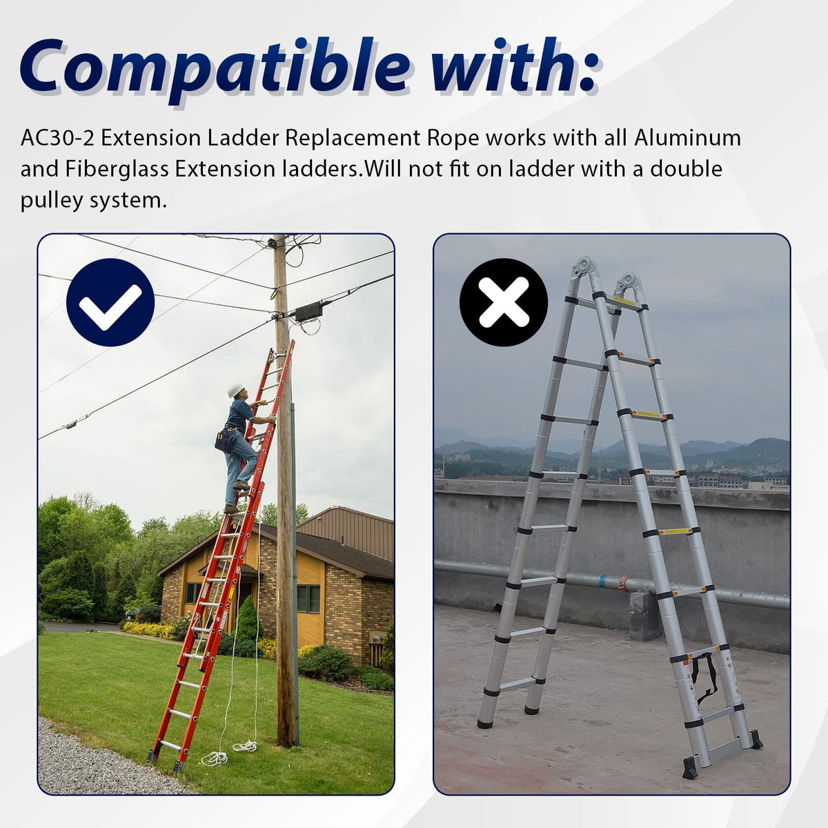 GRONGU high abrasion resistance rope extends ladder lifespan.