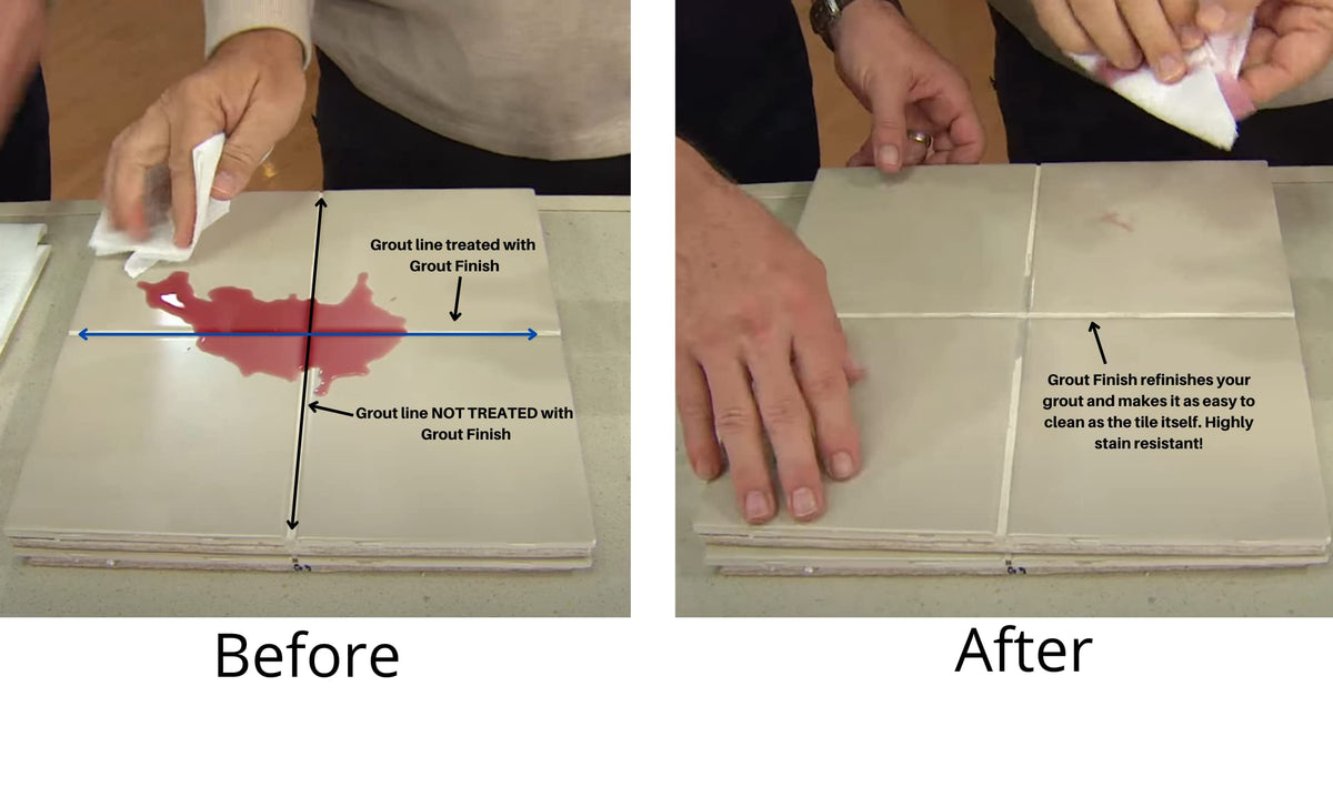 Grout Finish Kit brush applicator for precise color along grout lines