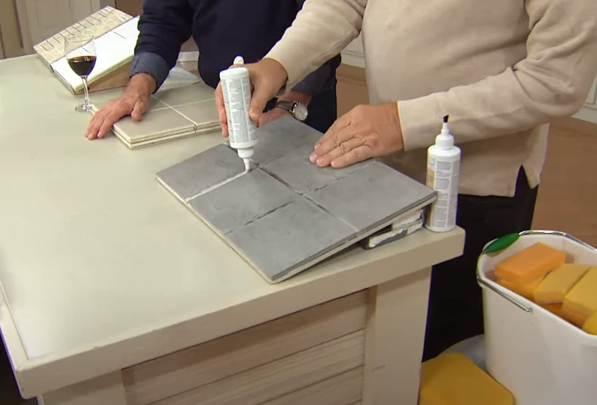 Grout Finish Kit wheel applicator provides smooth, uniform joint coverage