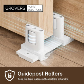 Grovers adjustable width 3-roller design fits nonstandard door thicknesses