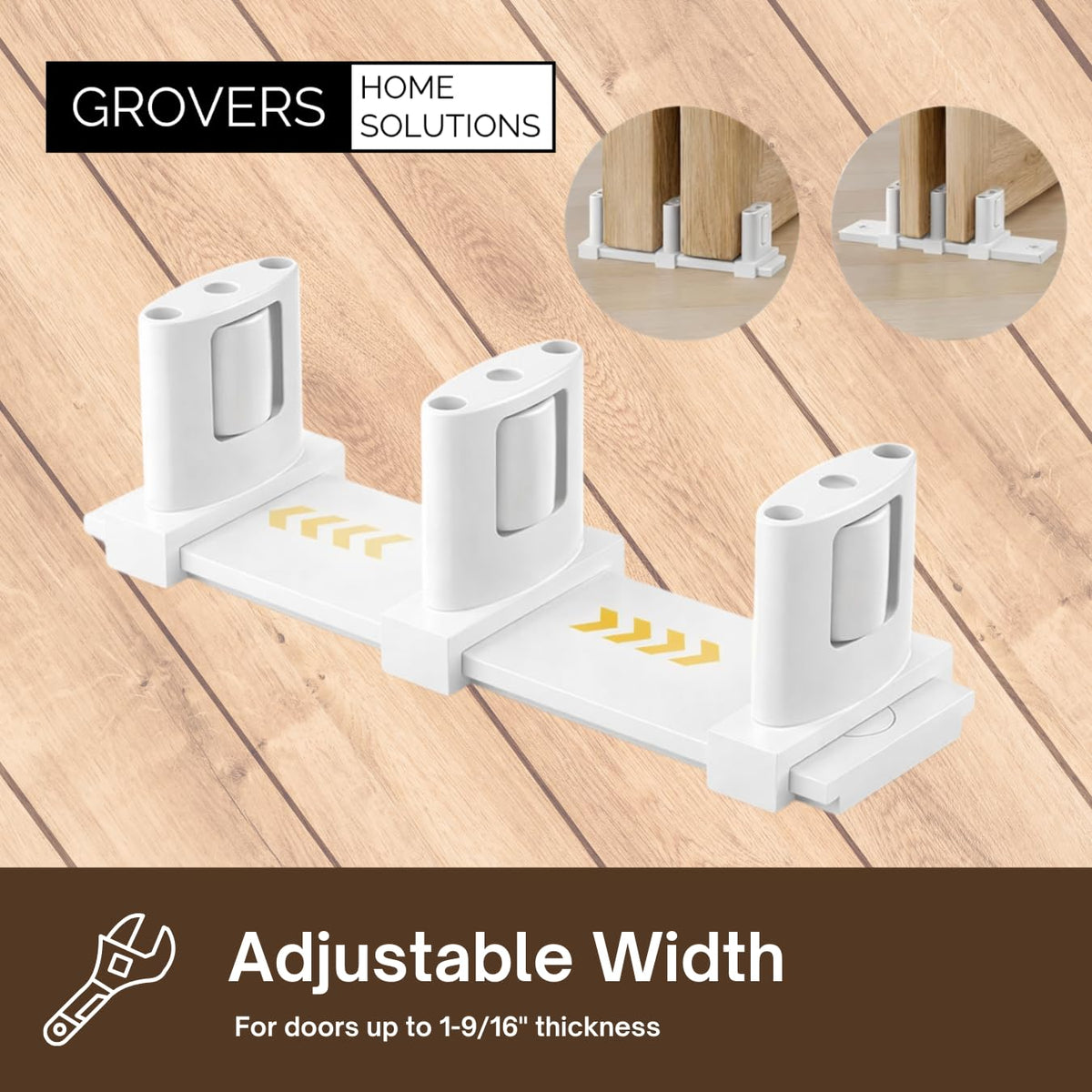 Grovers counter-sunk screw holes create a slim, clean install