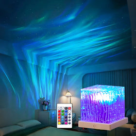 Growalleter Northern Lights Projector casting aurora on walls for relaxing evenings.