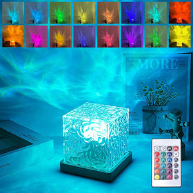 Growalleter northern lights projector front view for a cozy bedroom ambience.