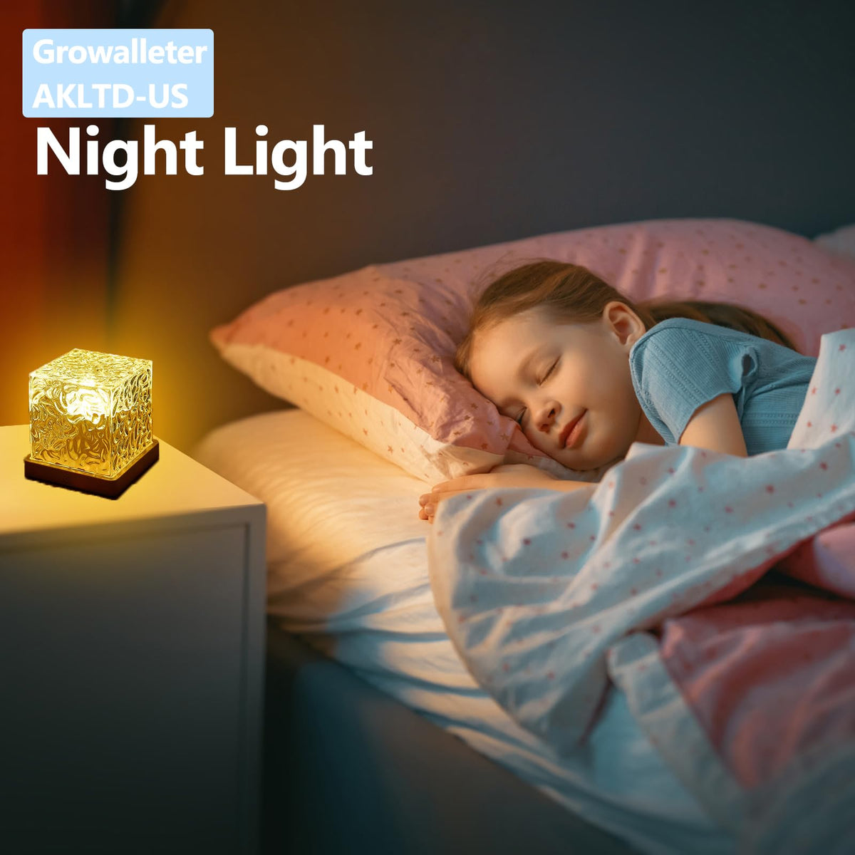 Growalleter ocean wave lamp ambient glow in living room decor.