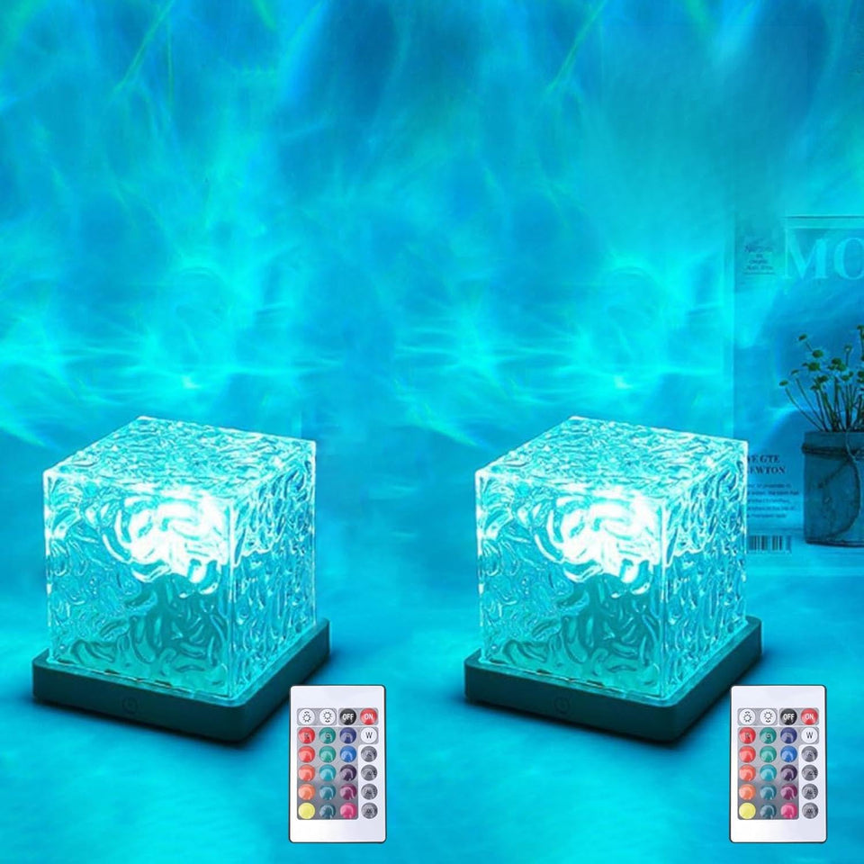Growalleter Ocean Wave Projector Light in bedroom with calming ripple ambience