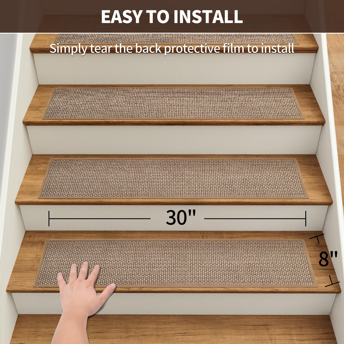 GROWLING Linen Stair Treads durable linen for long-lasting protection.