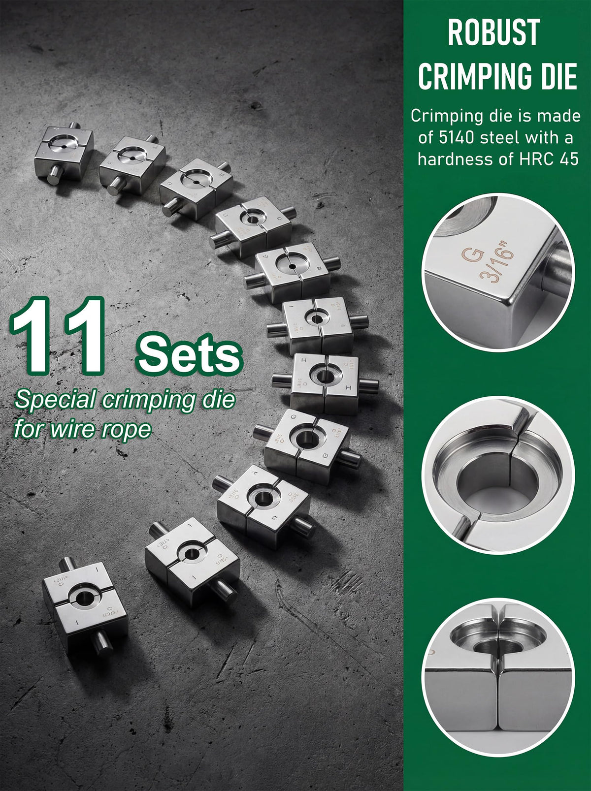 Growlush 11-die library shown with interchangeable dies for versatile sleeves