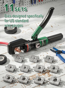 Die array storage showing magnetic holders for quick die changes