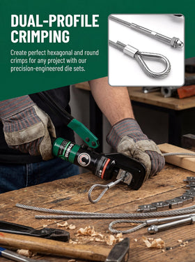 Growlush stainless steel terminal dies compressing a deck railing terminal