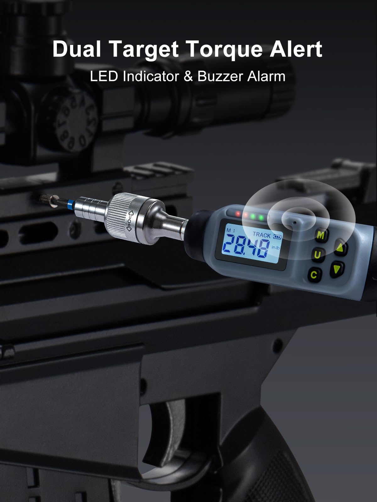 Growneer torque screwdriver with backlit display for reading in dim light