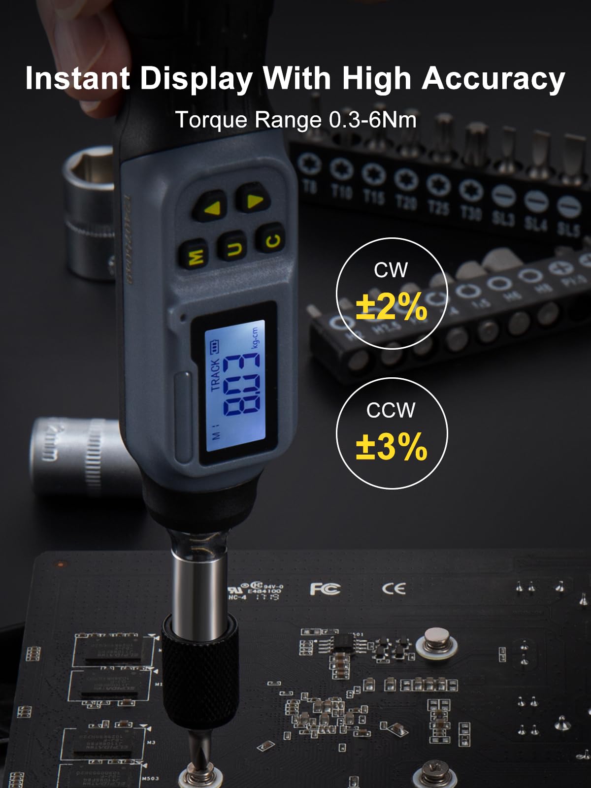 GROWNEER buzzer and LED indicator helps avoid under or over-tightening.