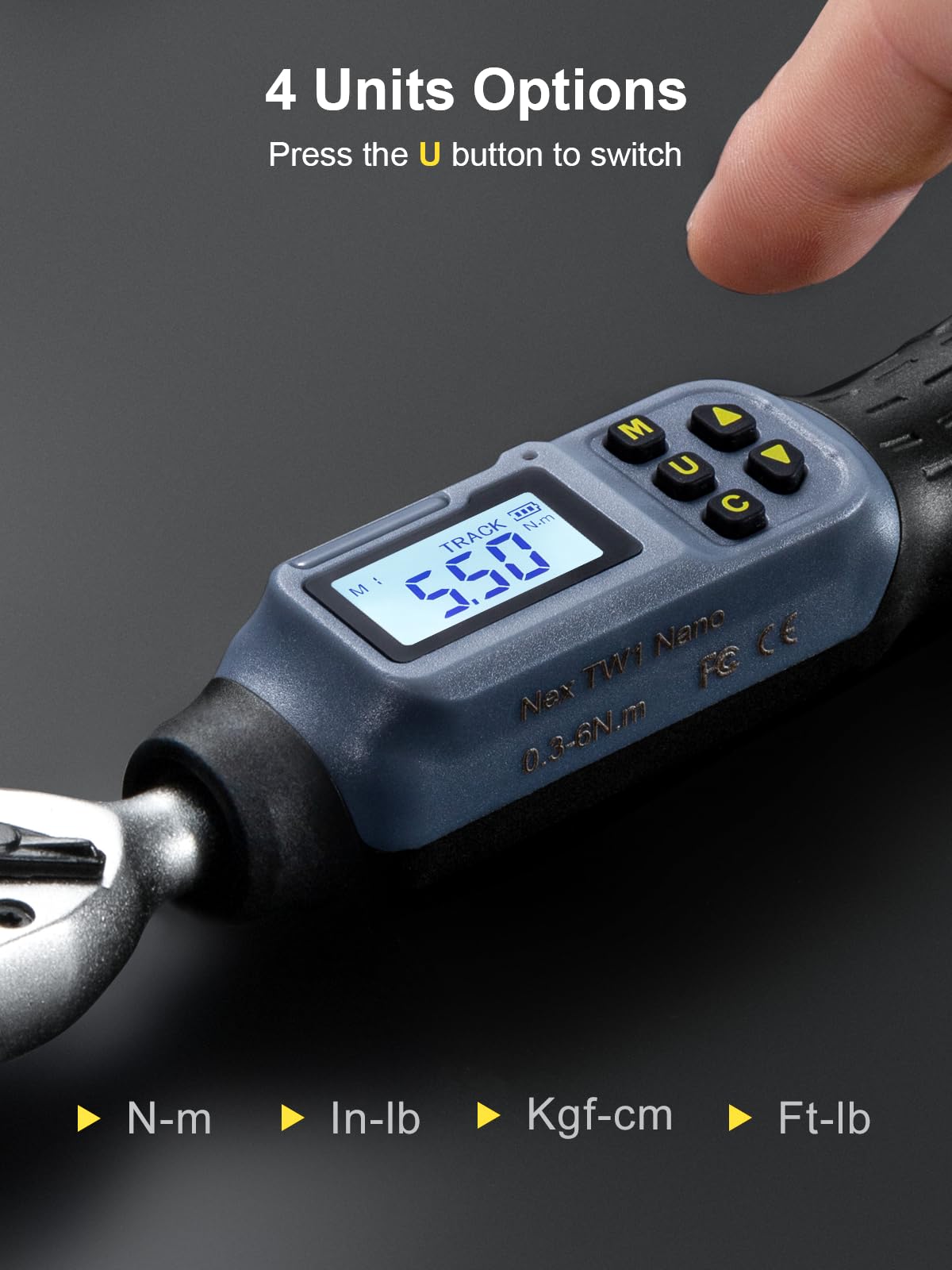 GROWNEER digital torque wrench includes batteries and storage case