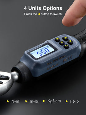 GROWNEER digital torque wrench includes batteries and storage case