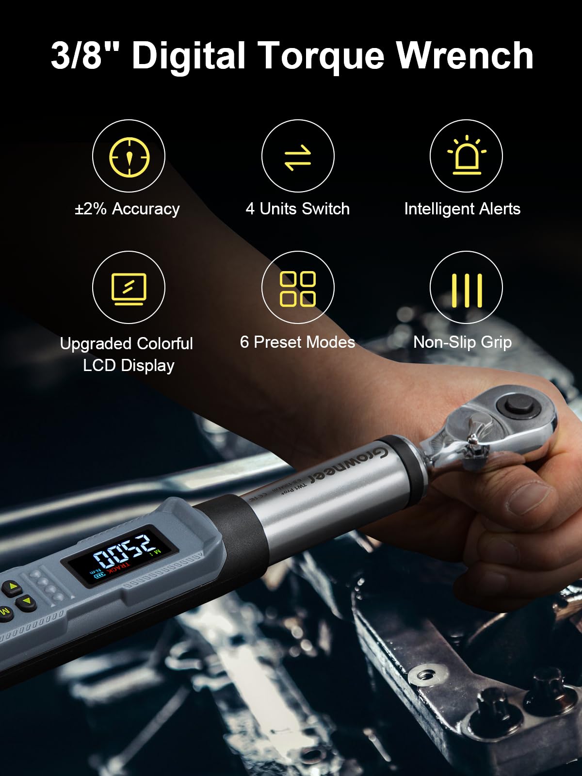 GROWNEER buzzer alerts ensure you stop at the right torque quickly.