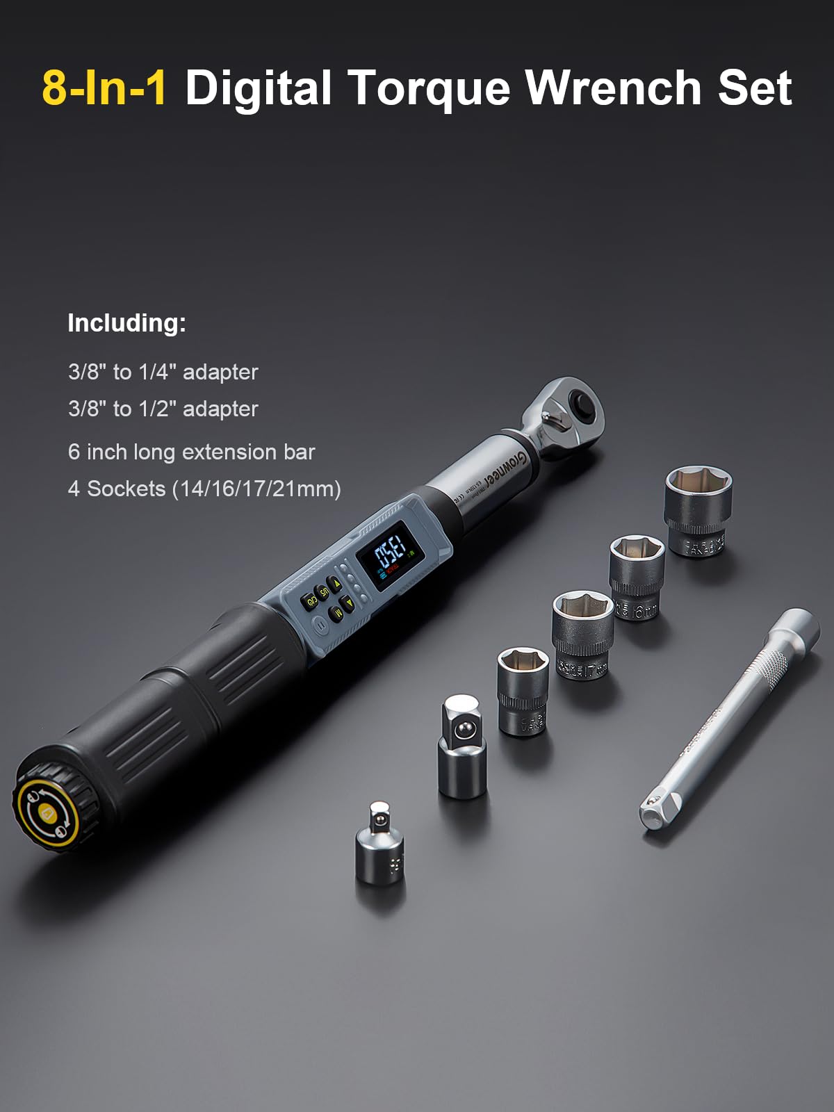 GROWNEER torque wrench used on car maintenance with accurate torque.