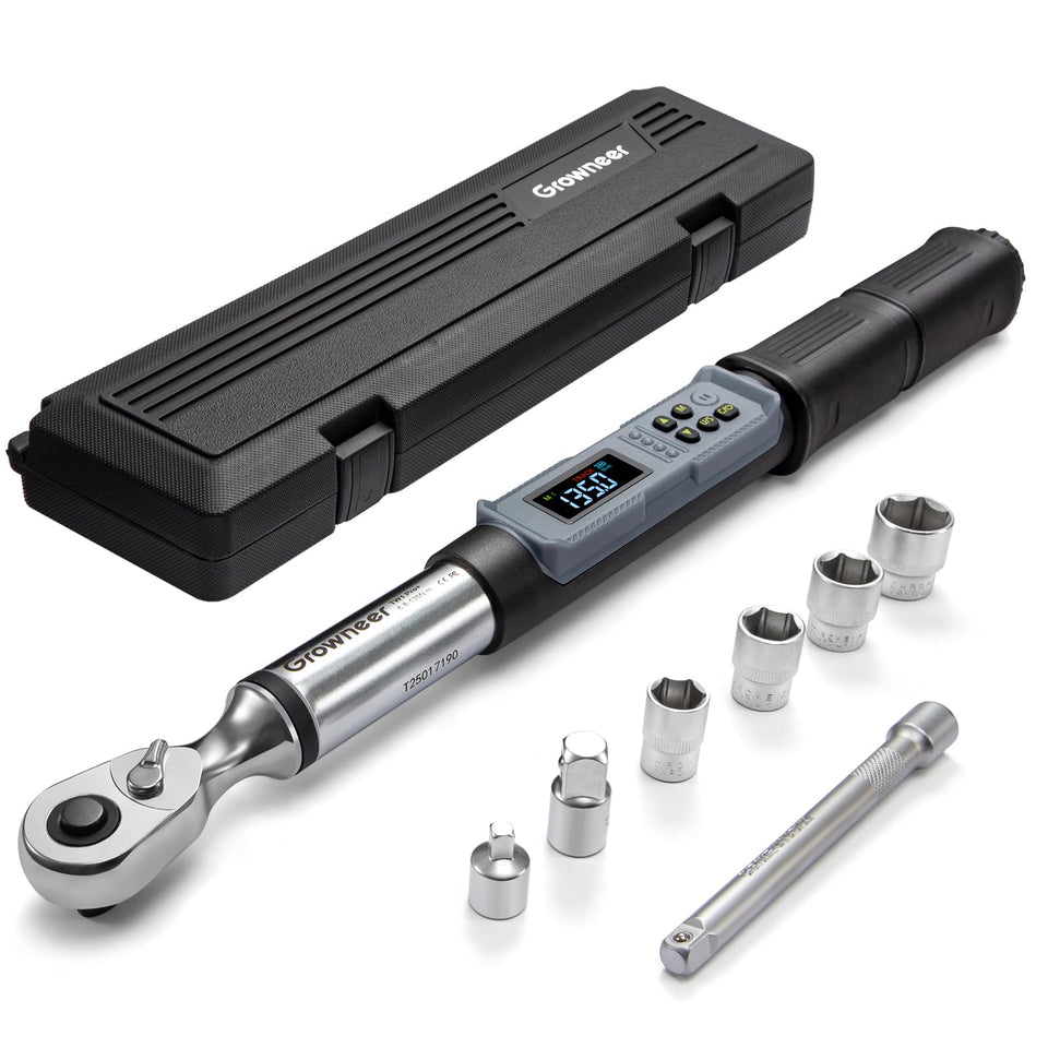 GROWNEER digital torque wrench display shows precise torque readout for accurate tightening.